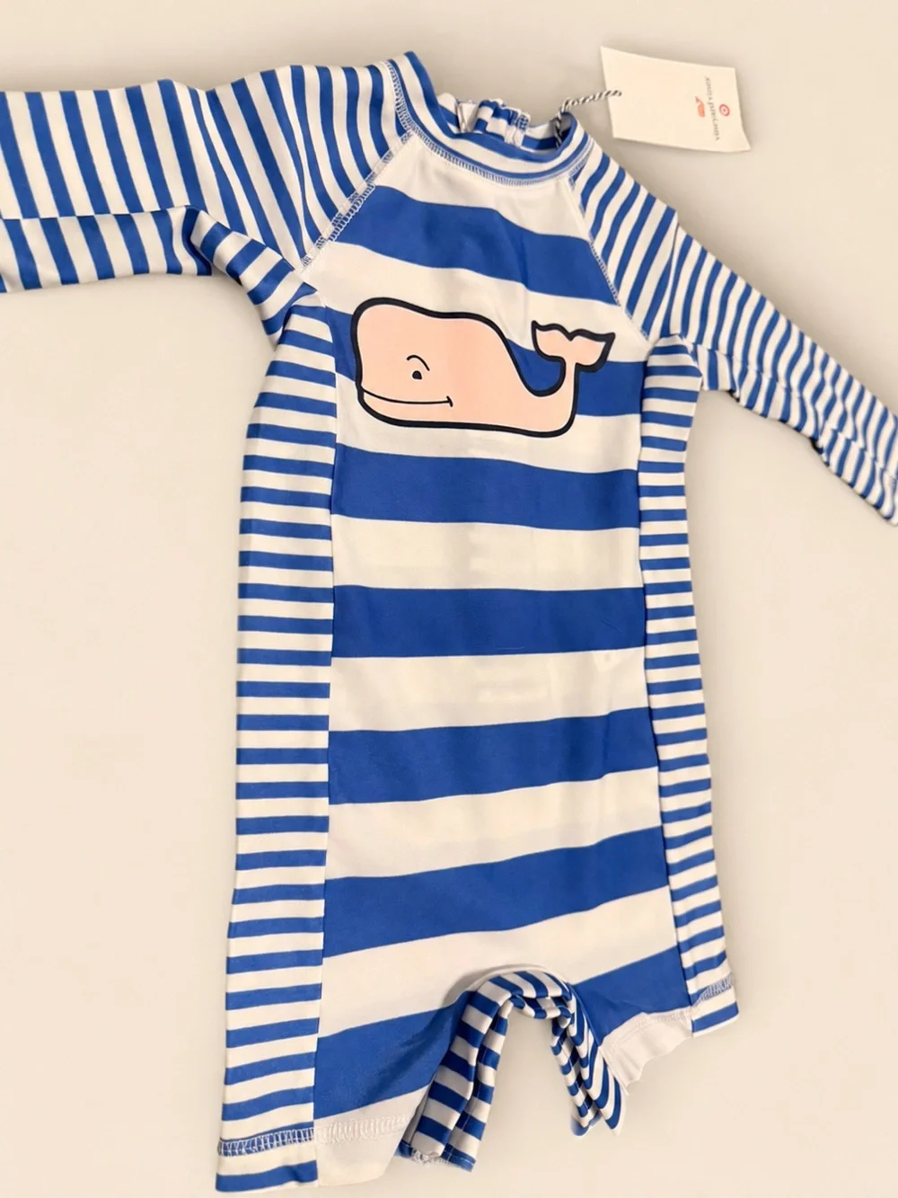 NWT Vineyard Vines x Target Blue & White Striped One-Piece Rash Guard – Size 12M